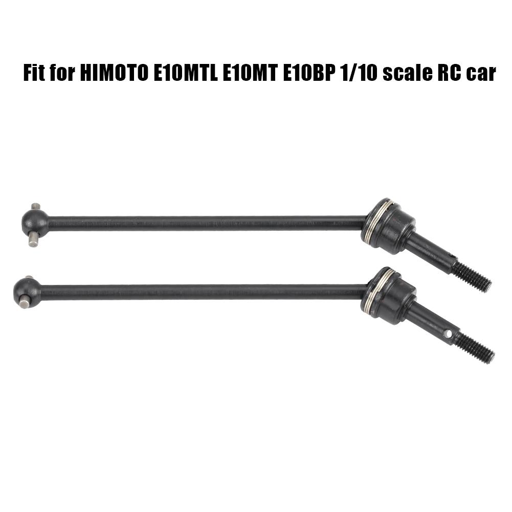 2 Pcs Metal Front Rear Universal Drive Shaft for HIMOTO E10MTL E10MT E10BP 1 10 RC Car (Black)