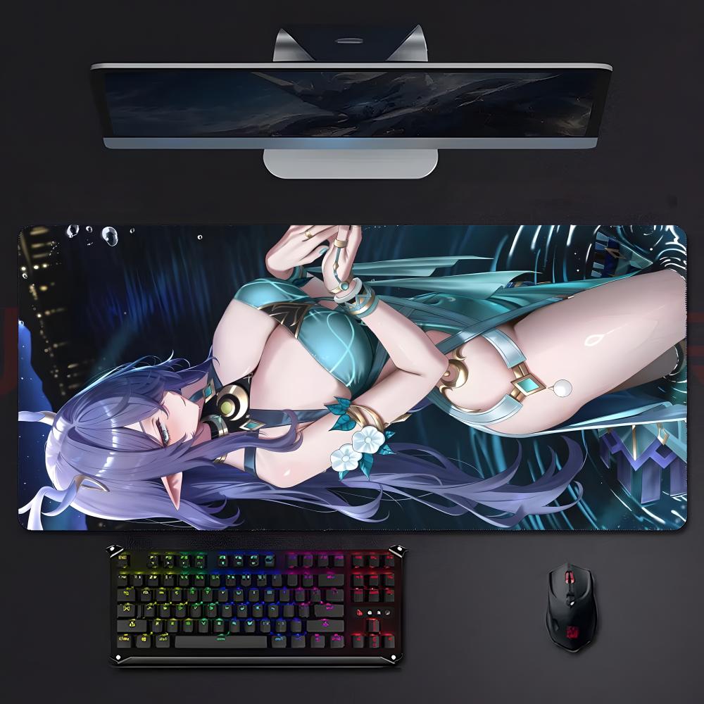 Game Graceful Genshin Impact Lauma Mouse Pad Large Gaming Mousepad With Stitched Edges Thickened Desk Mat Pc