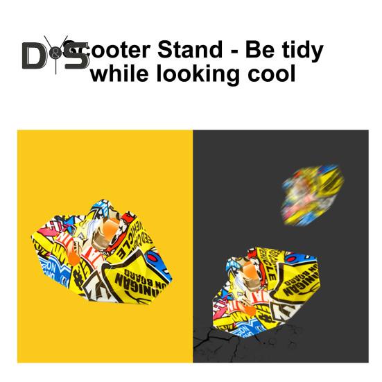 Scooter Stand Parking Support Kick Scooter Holder Anti-Slip Scooter Rack Floor Scooter Storage Accessories for Most Scooter Wheels