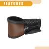 Partuto 1pc Universal Car Shift Knob Cover - Car Knob Gear Sticky Protector Breathable- For Leather Brown