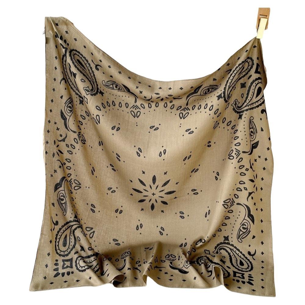 Thin Square Scarf Breathable Square Handkerchief Retro Cashew Nut Print Silk Scarf  Beach жёлтый