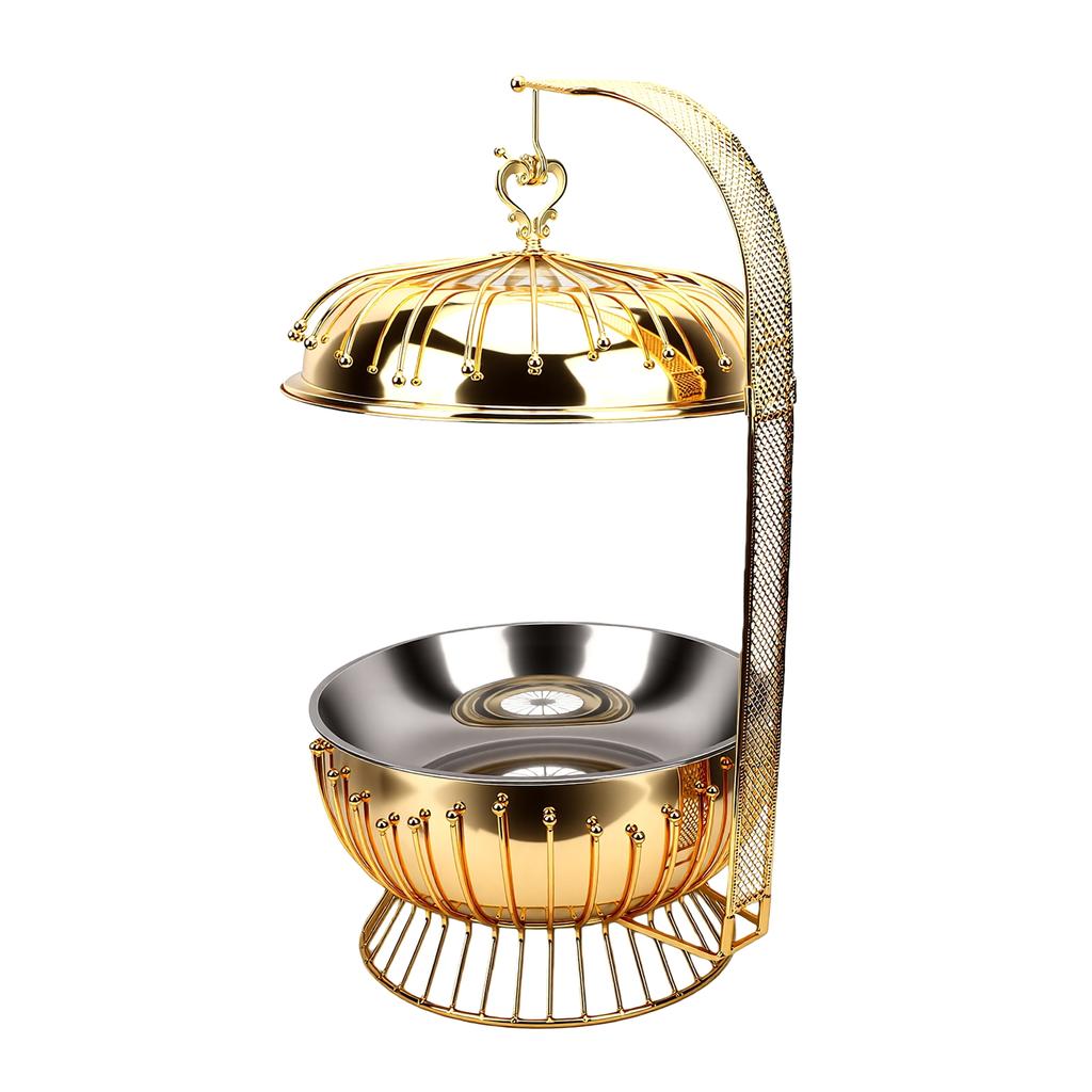 Hanging Lid Dining Stove 8L Large Capacity Multifunctional Stainless Steel Chafing Dish with Hanging Cover for Buffet