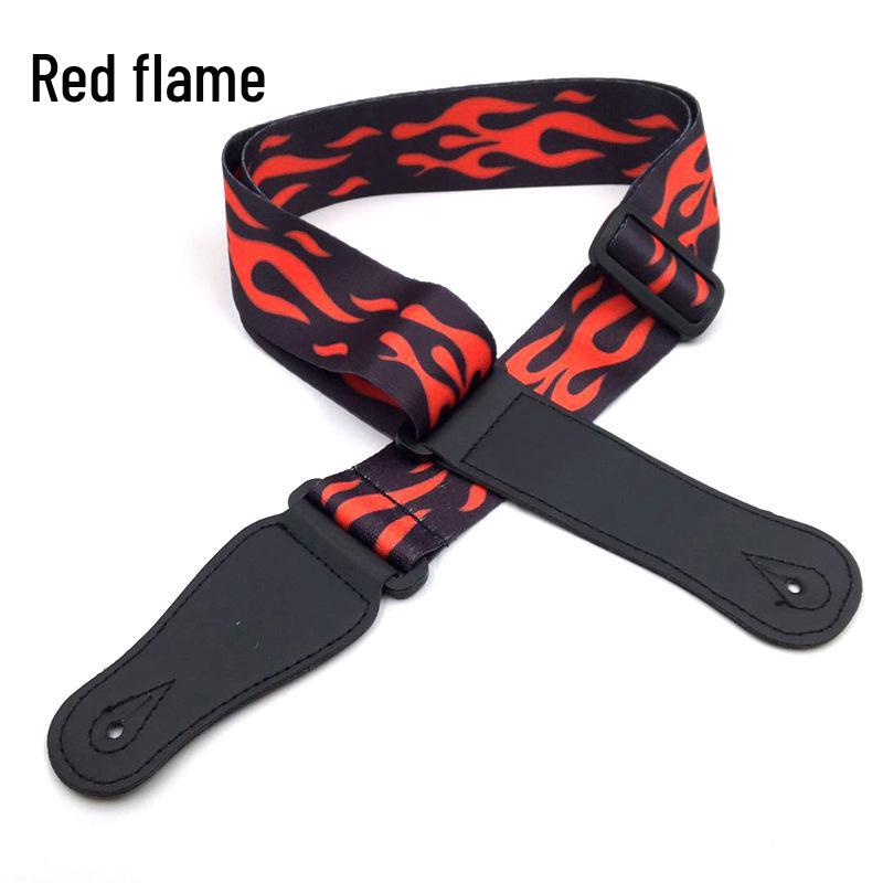 Ethnic Style Polyester Guitar Strap - Folk Classical Design, Widened Shoulder for Electric and Bass Guitars.