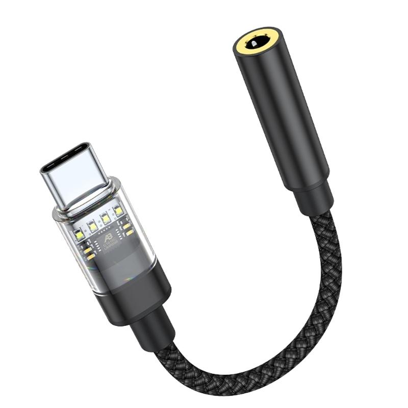 14cm/1m Long USB C to 3.5 Dongle Cord Type C to 3.5mm Plug Adapter Cable Line for Note 10/20/S20/21 Smartphones