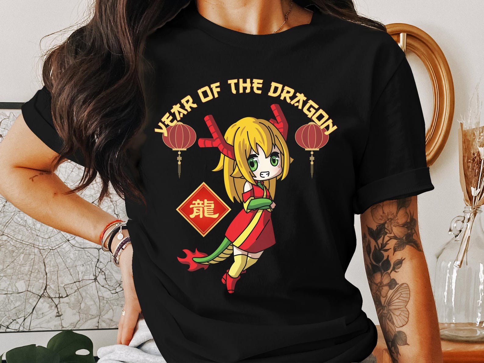 Year of the Dragon T-Shirt Lunar New Year Tee Chinese Zodiac Dragon Shirt Festive Chinese New Year Apparel Gift Shirt 2XL