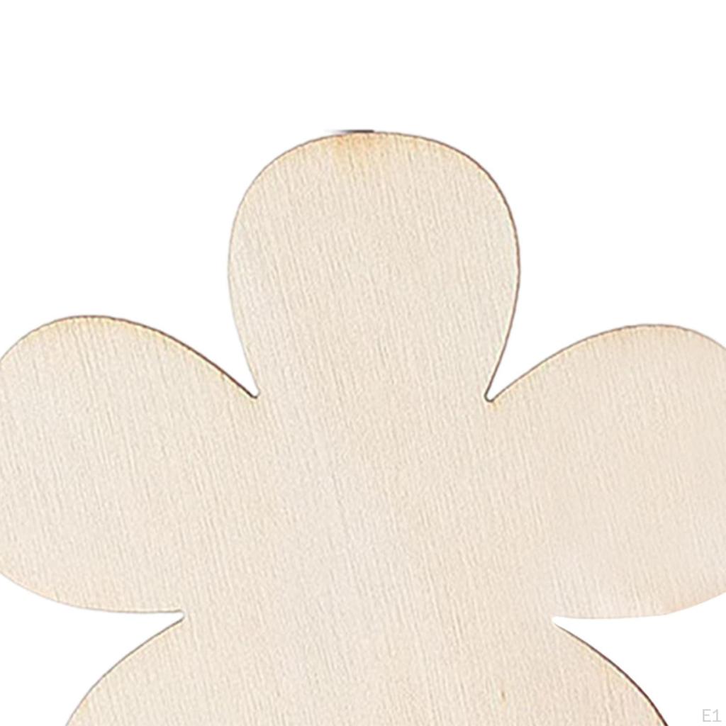 30Pcs Unfinished Blank Wood Coaster Cutout Flowers Shapes DIY Plaque for
