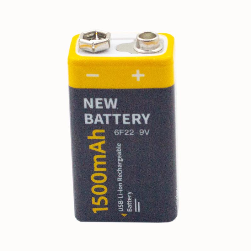 Rechargeable 9V Multimeter Battery 1500mAh 6F22 Lithium-ion USB High Capacity