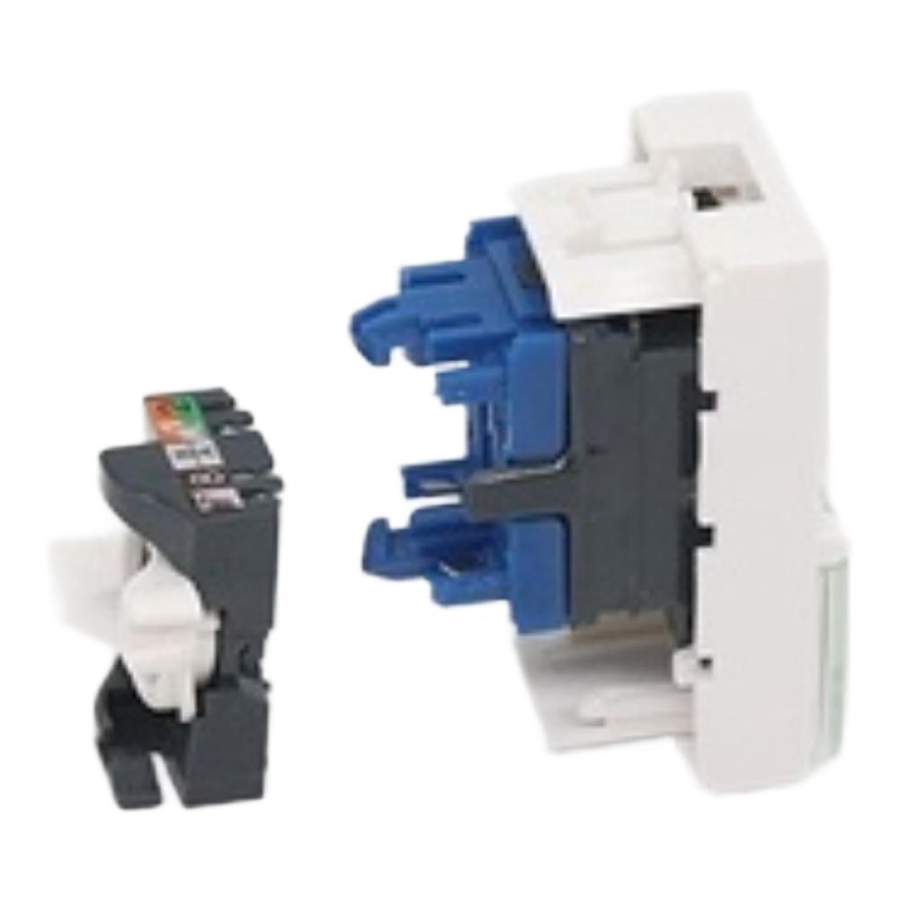 Cat 6 Network Connector Panel 45x22.5mm with Rotatable Module and Dust Cover for For server Room Applications 5 Pack