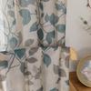 OWENIE Floral Sheer Curta with Pattern 63 Inches Long 2 Panels Set for Living Room Bedroom, Sheer Floral Curta with Printing Leaf Design Rod Pocket