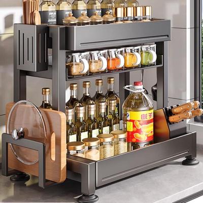 3-Tier Kitchen Spice & Knife Rack