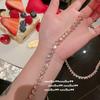 Papalacha Love Gemstone Necklace, Rich Family Daughter Gold, Plated With 18K Gold, Barbie Powder Heart High Carbon Zircon Bracelet.