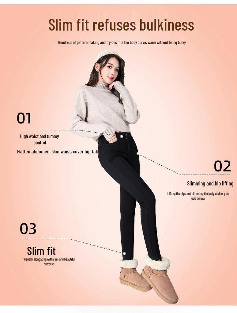 Dicke Baumwoll-Leggings mit Fleece-Futter für Damen – Perfekt für Herbst/Winter, Große Größen erhältlich, Schlankmachender Schnitt, Bequem und Warm