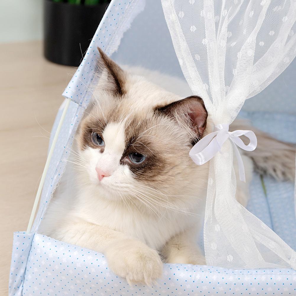 Foldable Pet Tent Removable Washable Cat Ears Decoration Mini Nest Playpen Hideout House Pet Supplies