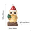 Christmas Owl Sculpture Big Eyes Statue with Light House Decor Craft Figurine for Desktop