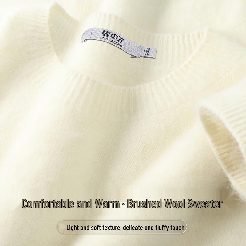 SNOWFLYING Women s 100% Merino Wool Round Neck Knit Sweater L