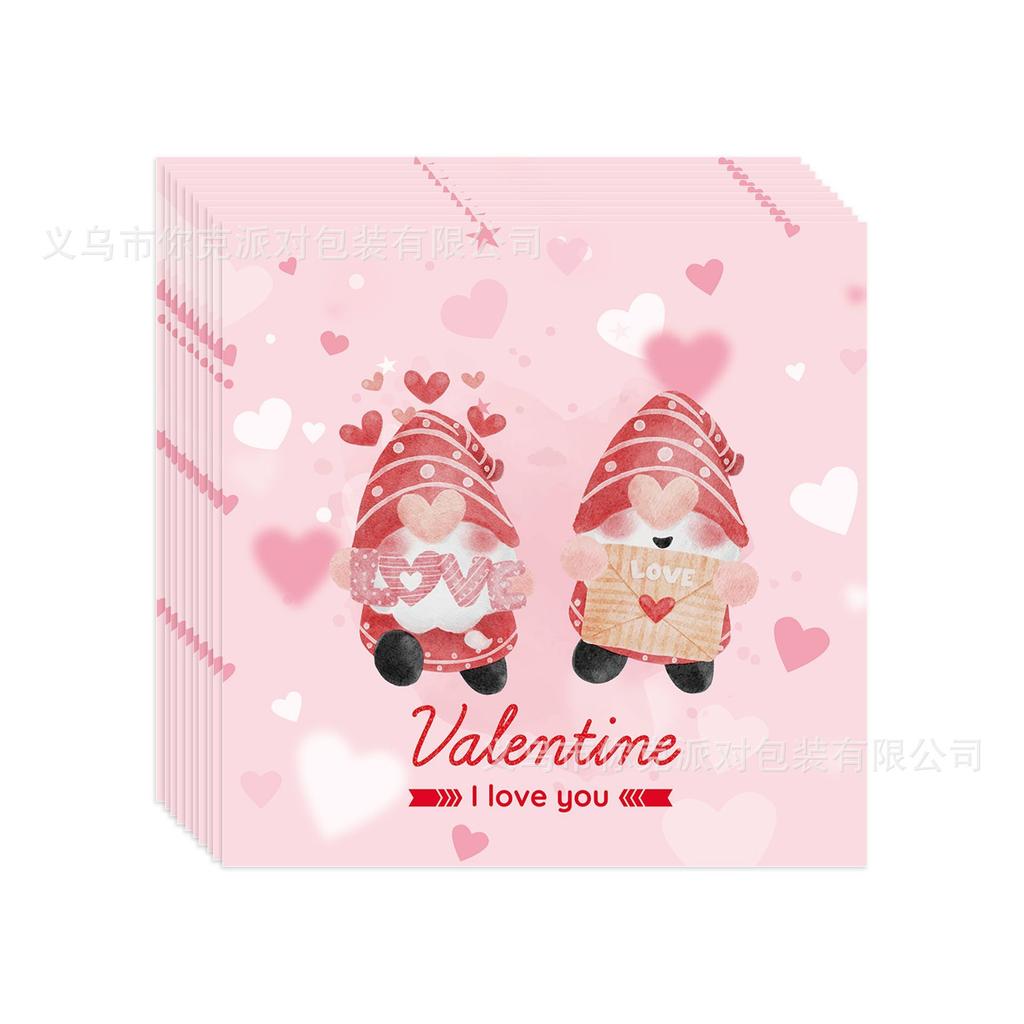 Pink Valentine's Day Tableware Set, Paper Plates, Paper Cups, Tissues, Tablecloths, Party Decoration, Scene Decoration and Arrangement Supplies