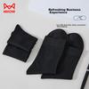 MIIOW 10 Pairs Men's Socks, Summer Thin Style, Durable, Loose-Top, Breathable, Non-Constricting, Mid-Calf Business Silk Socks