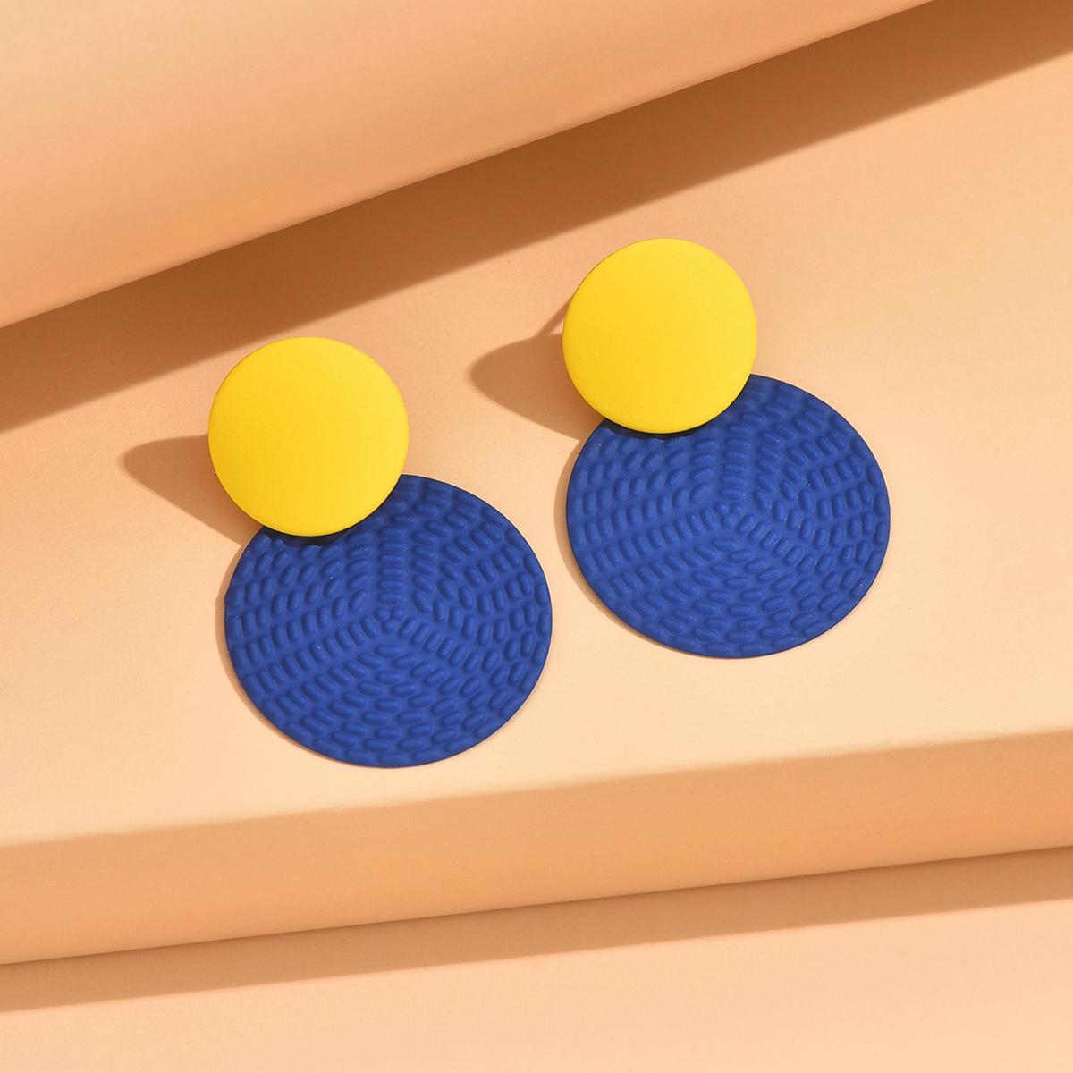 

Earrings For Women Bohemian Contrasting Round Earrings Irregular Wedding Party Gifts black