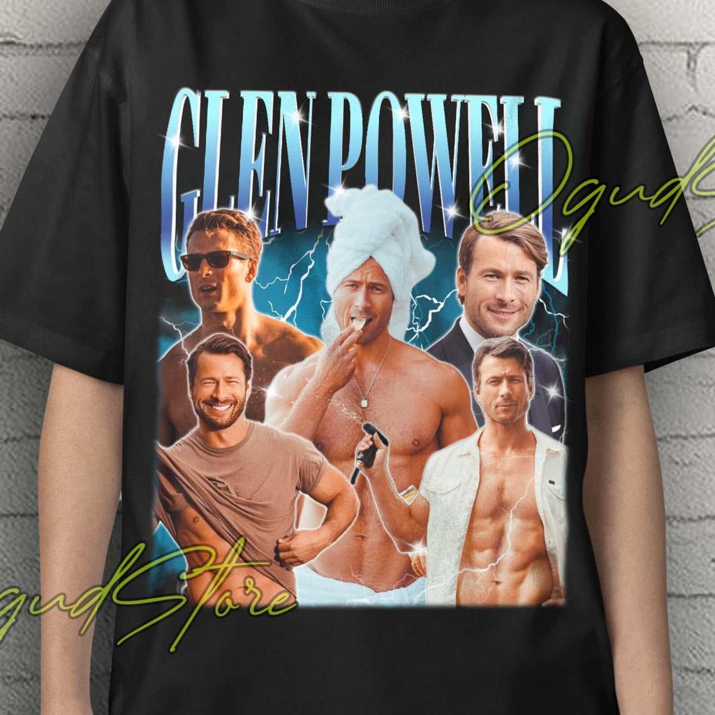 Glen Powell, Koszulka Glen Powell, Vintage Koszulka Glen Powell, Koszulki dla Fanów Glen Powell, Filmy Glen Powell, Prezent Glen Powell, Ubrania Glen Powell