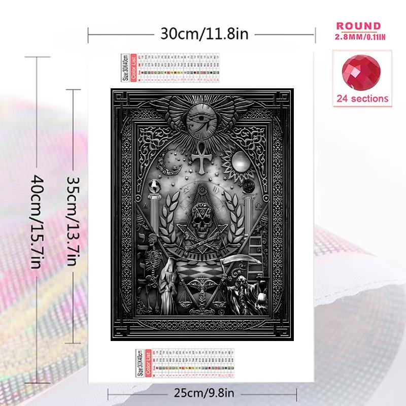 Masonic Freemason 100% Round Full Drill 5D DIY Diamond Painting Embroidery Cross Stitch Rhinestone Décor