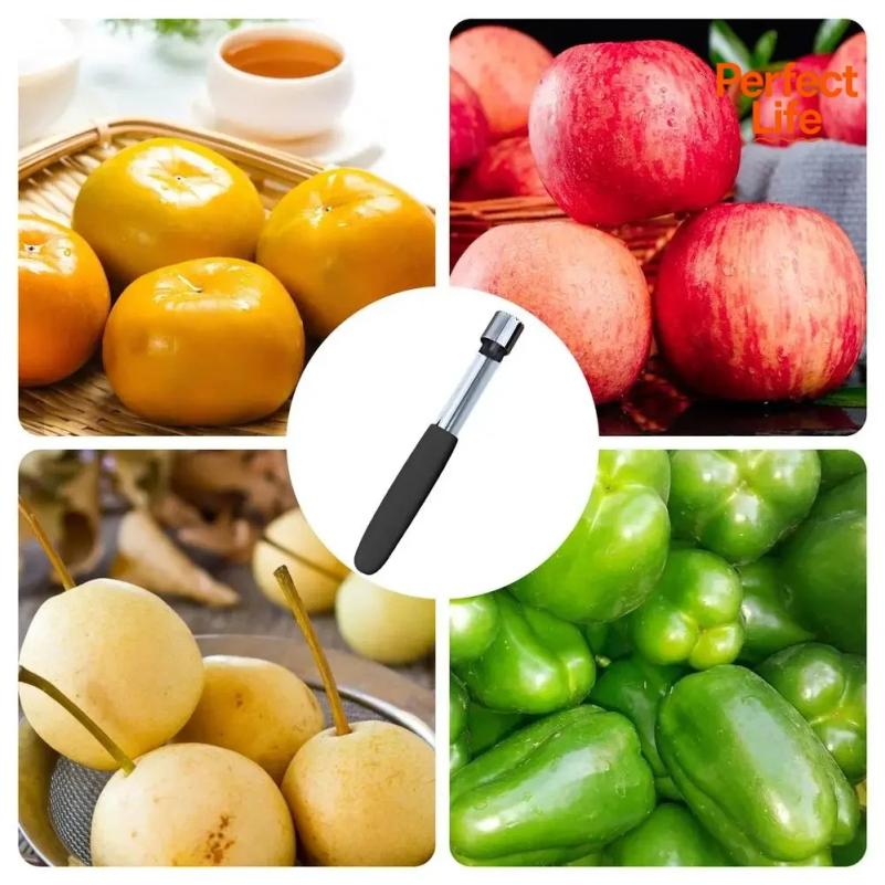 Descorazonador de manzanas, deshuesador de peras, deshuesador de frutas, fácil de quitar semillas, pimienta, quitar el hueso, herramienta de cocina, utensilio