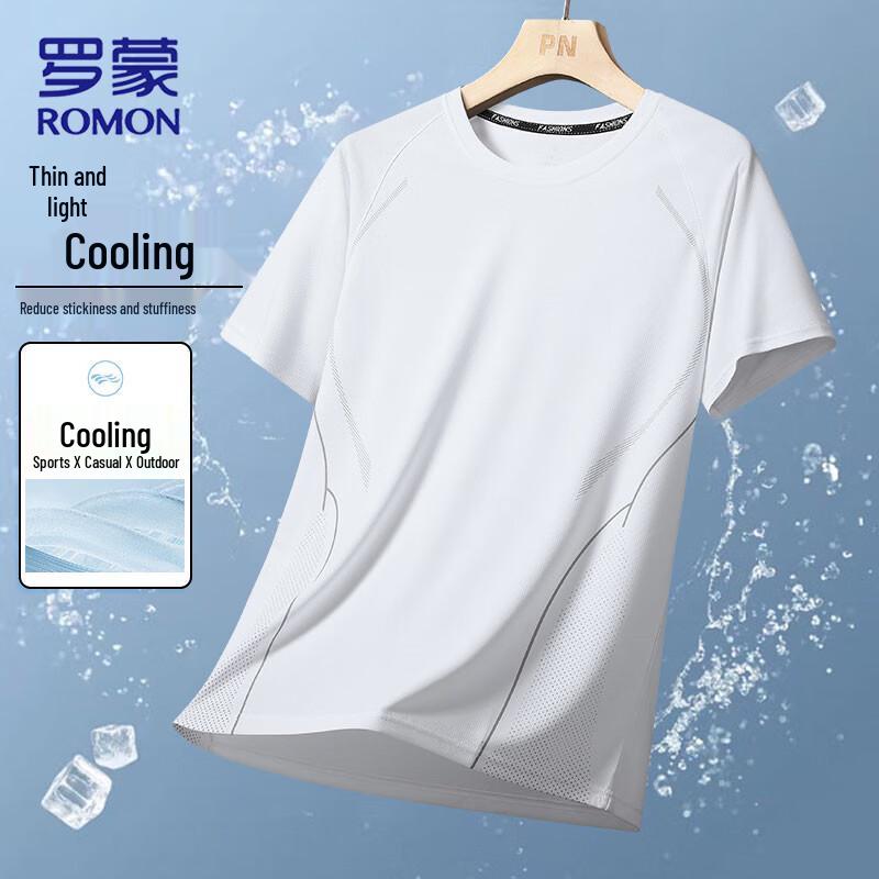 ROMON Men s Ice-Cool Quick-Dry Short Sleeve T-Shirt M