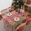 Jacquard Polyester-Cotton Christmas Table Runner with Floral Bells
