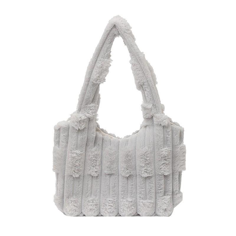 Korean Style Lazy Plush Bag Cute Fluffy Women's 2025 New Handbag Casual One-shoulder Tote