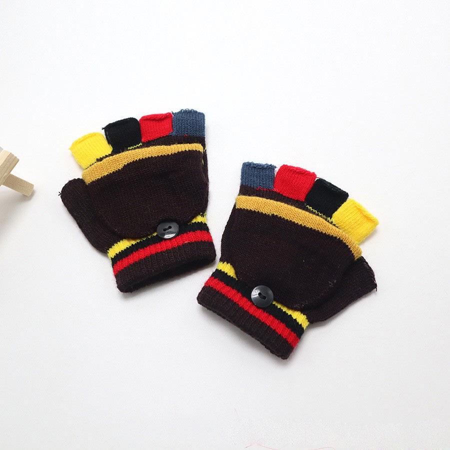 Kids' Winter Fingerless Flip-Top Writing Gloves – Warm Half-Finger Gloves for Boys & Girls