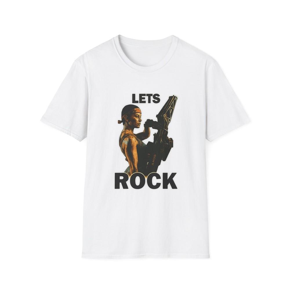 

Vasquez Aliens Lets Rock T-Shirt, Sci-fi Movie Tee, Alien Fan Apparel M