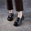Johnature Genuine Leather Women's Shoes Soft Soled Loafers British Style Thick Soled Slip-on Shoes