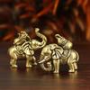 Creative Brass Lucky Elephant Ornament Hundred Wealth Gourd Bronze Carving Handicraft Desk Desktop Tea Pet Ornament Home Decor