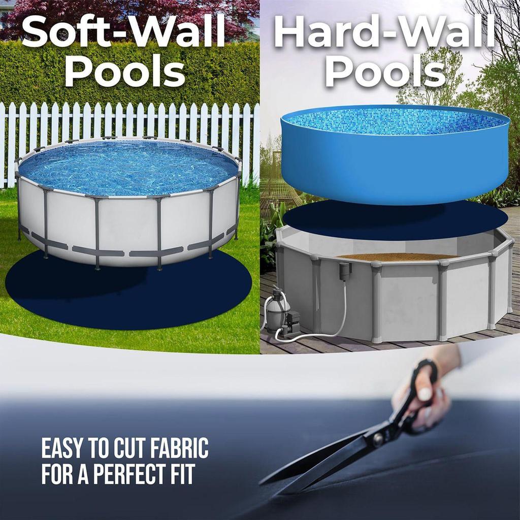 3/2.5M Round Pool Liner Pad Black Protective Pad for Ground Swimming Pools Indoor Outdoor Under Pool Mat Heavy Duty Tarp