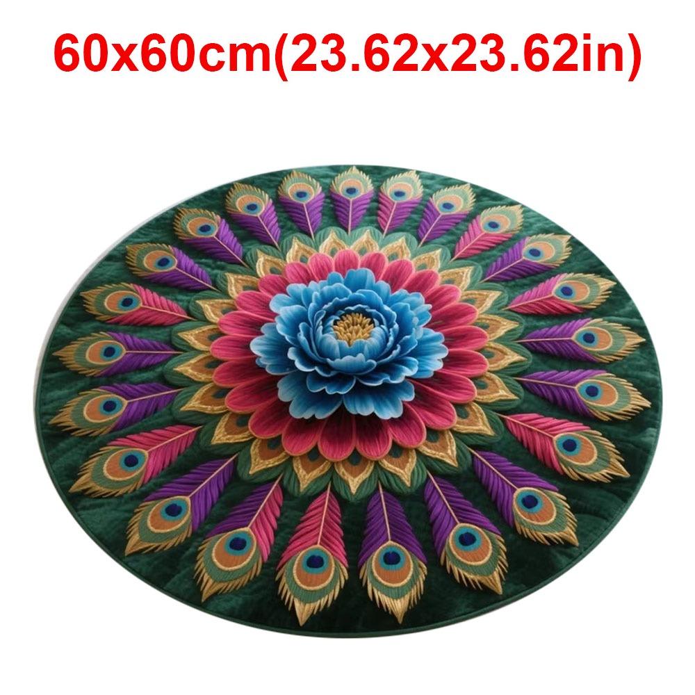 Special-shaped Peacock Carpet Soft Non-slip Peacock Mat 60x60cm/100x100cm Absorbent Bathroom Floor Mat