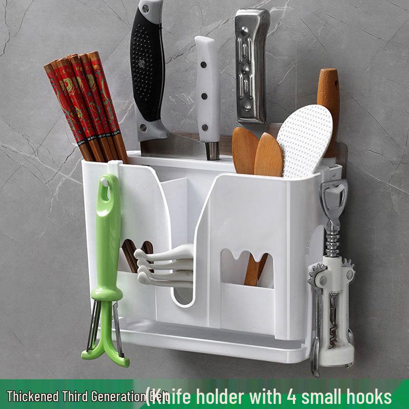 Wall-Mounted Multi-Functional Chopstick Holder with Suction Cup