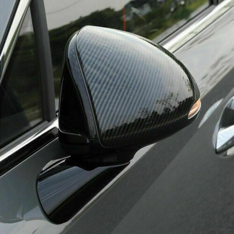 For Hyundai Sonata DN8    Rearview Side Mirror Cover Wing Cap Exterior Door Rear View Case Trim Carbon Fiber Look