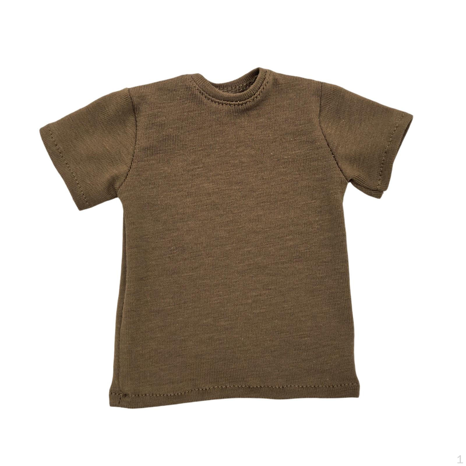 

1/6 Action Figure Clothes Fashion T Shirt Accessory Mini Model Short Sleeved,Movable Doll Clothing коричневый