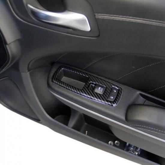 Carbon Fiber Style Window Lift Trim Switch Panel Cover Trim for Dodge Charger