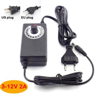 AC DC 100V 220V To 3V 12V 2A  Power Adapter Supply Connector Adjustable Adaptor Wall Charger for LED Lamp Strip Light