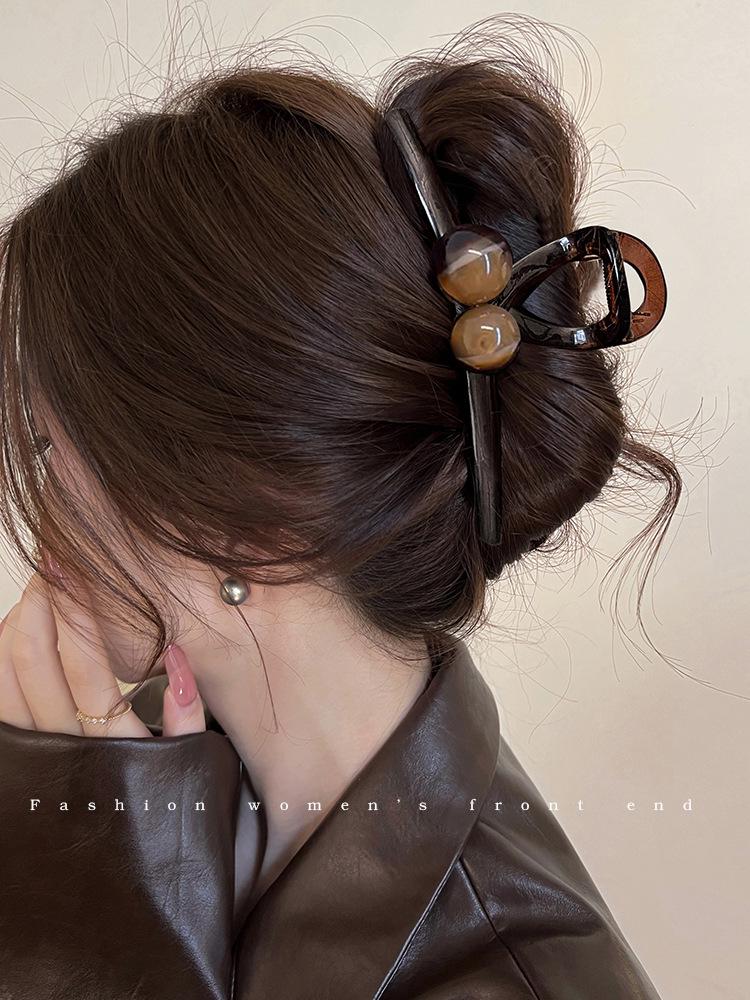 2025 Korean Style Large Updo Hair Clip for Thick Hair – Elegant Autumn Women’s Shark Clip