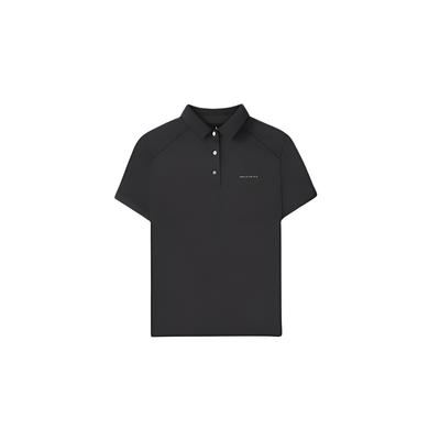 Knitted Casual Sports Quick-Dry Sun Protection Short Sleeve Polo Shirt Women Tops Midnight-Black L225W050-03B6