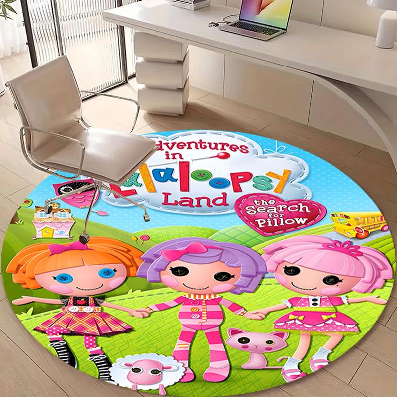 1pc Lalaloopsy4 Design Printed Area Round Carpet for Bedroom Living Room Home Decor Rugs Mat Non Slip Mat Rug for Bedside