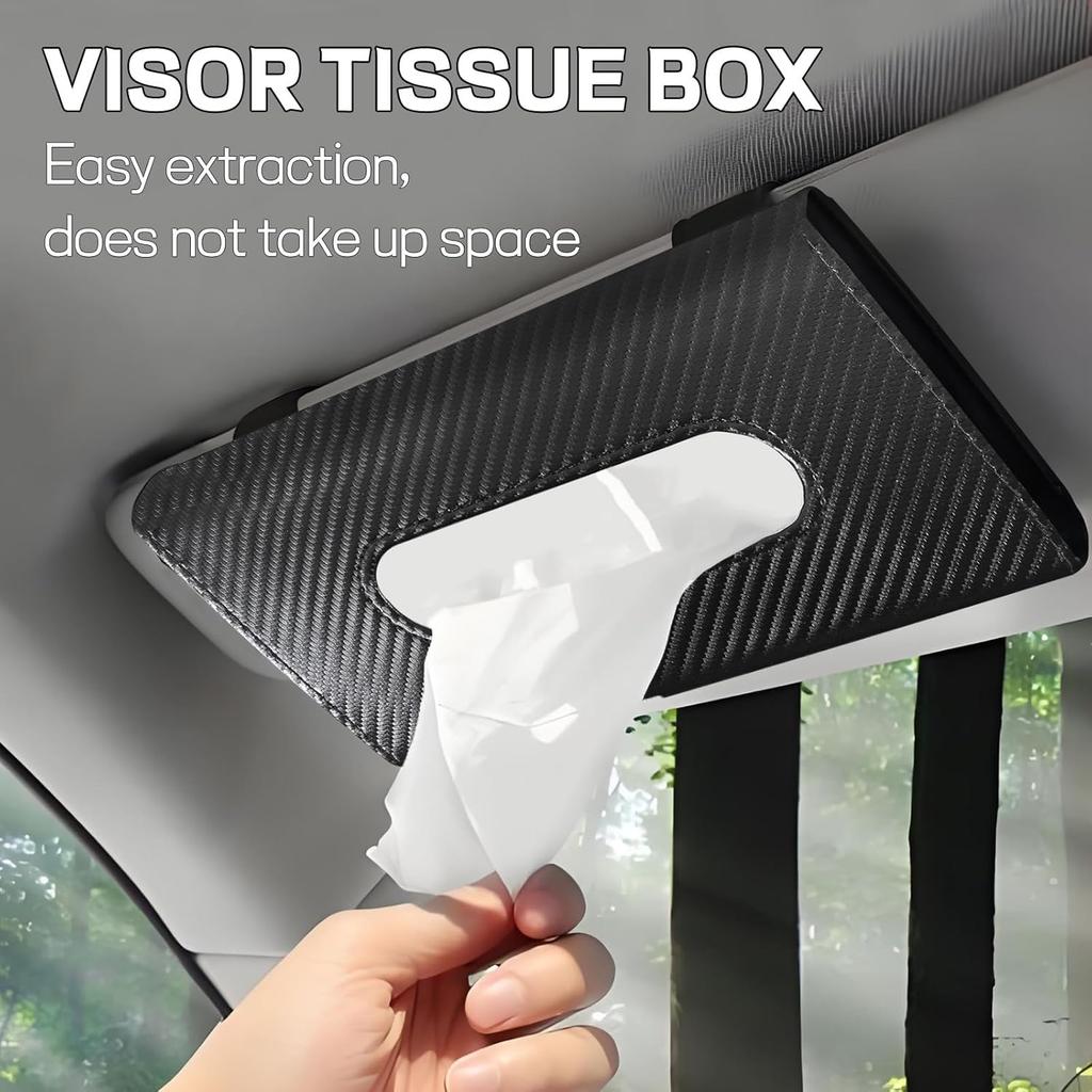 Car Tissue Holder, Leather Tissue Holder For Car Sun Visor, Rectangular Auto Sun Visor Napkin Holder Mask Dispenser, Universal Vehicle Tissue Box Sun