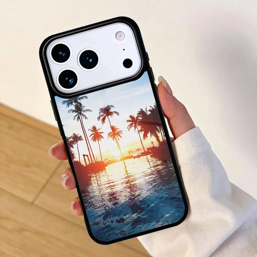 Aloha Hawaii Hawaiian Beach Palms Mobile Phone Case for IPhone 17 AIR 16pro Max 15 14 13 12 11 Bumper Cover