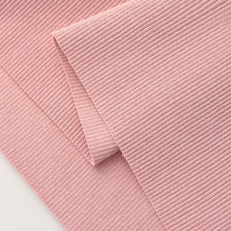 Tecido Canelado Algodão Elastano Tricô Elástico Punho Cós Perna Braços Moletom Parte Inferior Camiseta Tops Acabamento Canelado Jersey Tecido Canelado