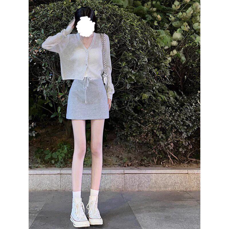 White skirt long women's summer skirt a-word long skirt pendant feeling new thin small wear