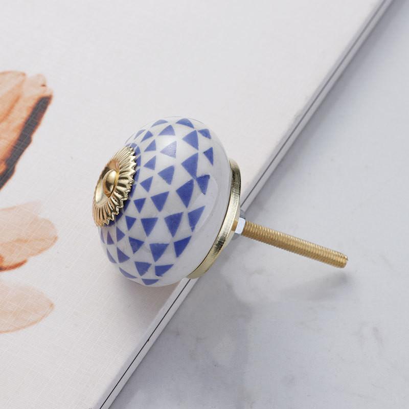 Pastoral Style Painted Ceramic 28*40mm Round Bedroom Cabinet Door Drawer Kitchen Handle Drawer Furniture Box Knobs