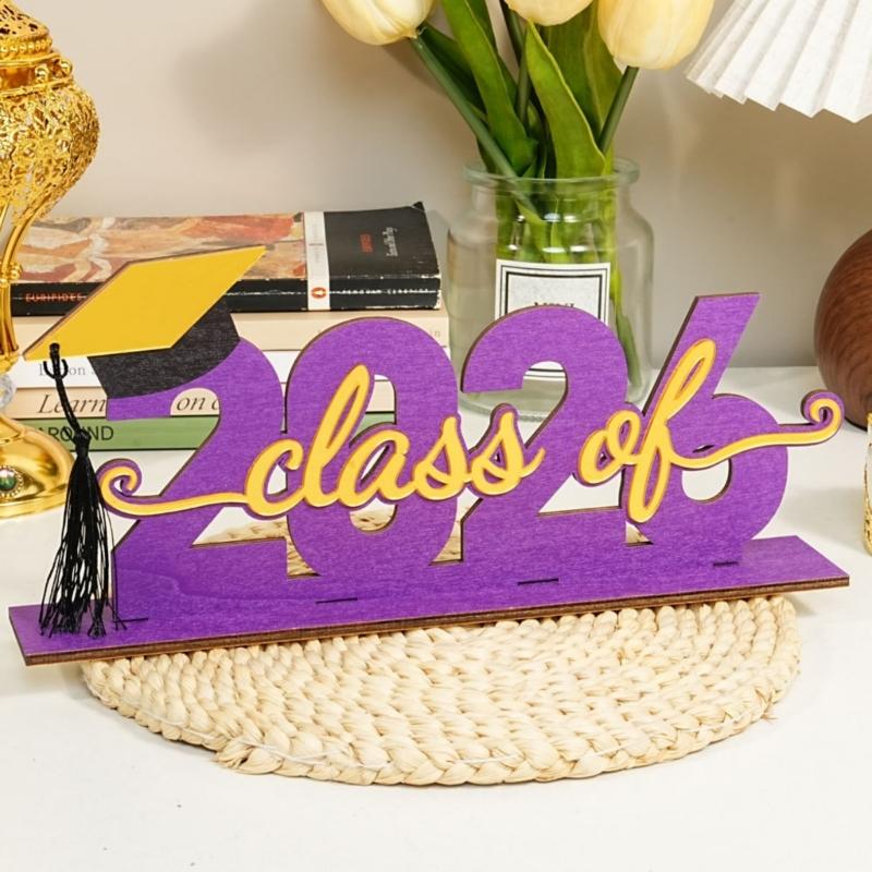 Graduation Decorations Class of 2026 Wood Table Centerpieces Congrats Grad Wooden Sign Graduation Table Toppers Gift