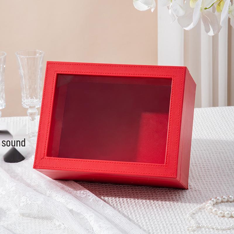 

Квадратная коробочка для свадебных конфет с окошком - Однотонный комплимент для Дня святого Валентина, банкетов и подарков Empty Box (26*20*12.5CM)