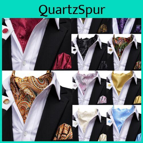 Poiso Rosa di Seta Uomo Cravatta Ascot Cravattino Fazzoletto Gemelli Set Matrimonio